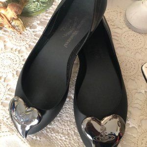 Vivienne Westwood x Melissa black Queen Heart flats